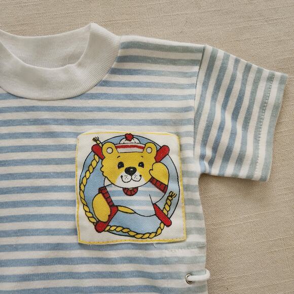 Vintage Sailor Bear Striped Shirt 12 months - Picture 2 of 8